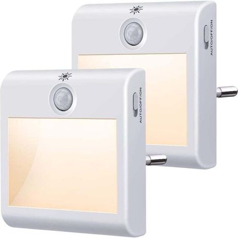 Plug-in Night Light, [2 Pack] Motion Sensor Night Light (On/Auto/Off), Dimmable LED Night Light, 3500K Warm White Light for Bedroom, Hallway, Staircase MUMU (1/4)