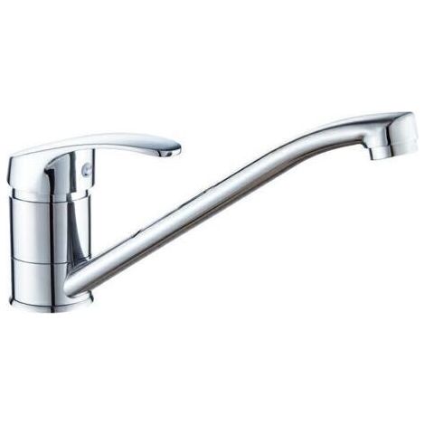 Mitigeur d'Evier, Robinet de Cuisine Monocommande, Chromé, Argent, (1/4)