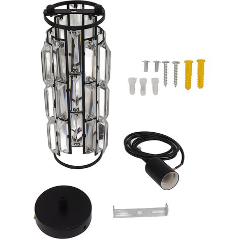 Ortviai Suspension Moderne en Cristal Noir Réglable en Hauteur pour Cuisine, Salle à Manger et Chambre – 60 W, 85-265 V, E27/E26
