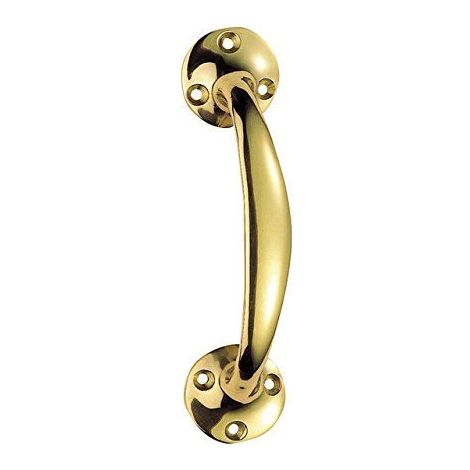 Bulk Hardware BH01753 Poignee courbe a fixation avant/Laiton massif 150 mm