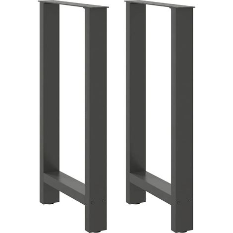 Set di 2 gambe robuste per tavolo da bar dal design moderno 50 x 90-91 cm acciaio antracite 020057570