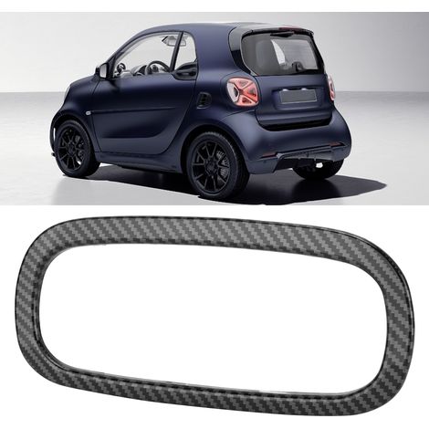 Modification de voiture 15-21 Smart Fortwo/Forfour 453 : Cadre décoratif de la console centrale du panneau de commande de climatisation, texture fibre de carbone (1/5)