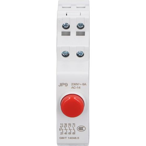 Bouton-poussoir sur rail DIN AC230V 2NO 2NC pour contacteur de démarrage magnétique, commande de ligne électrique JP9 rouge (1/5)