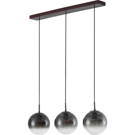 [GEBRAUCHT] B-Ware Lucande Hängeleuchte Pendelleuchte Veloura Glas Eiche rauchgrau 3-flg E27 LED (1/2)