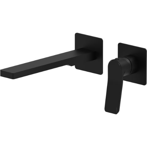 Mezclador de lavabo de pared con 2 placas de caño negro mate de 200 mm Paffoni TILT TI105NO70  Negro mate - 200 mm (1/2)