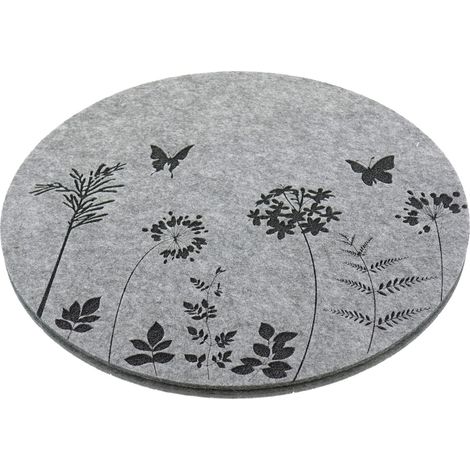 Riffelmacher Tischset rund Filz 38x38 cm dunkelgrau
