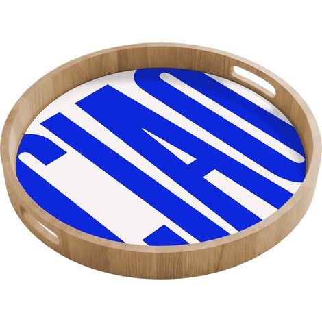 BANDEJA Ciao - Mayúsculas - Azul - Minimalista 50x50 cm