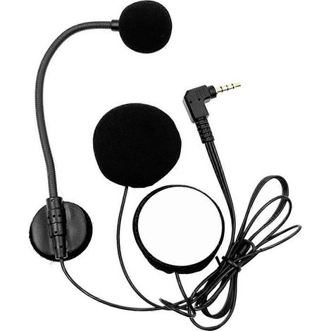 Intercom pour casque de moto avec micro intégré, 2 haut-parleurs et microphone 32 pouces, compatible avec les casques demi-jet et les casques moto avec prise coudée. (1/5)