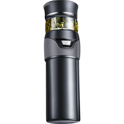Théière filtrante intégrée, gobelet isotherme acier inoxydable double paroi gris pour homme, bureau, maison (1/5)