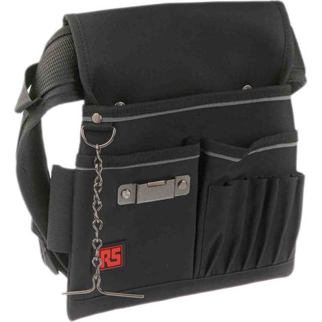 Rs Pro – Etui à outils en polyester – 3 pochettes pour rangement organisé – Ceinture rembourrée incluse – Pour électriciens et chantiers humides (1/5)