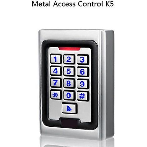 Système de contrôle d'accès K5 125 kHz avec clavier rétroéclairé, boîtier métallique et lecteur de cartes 125 kHz pour 2000 utilisateurs et identification par carte. (1/5)