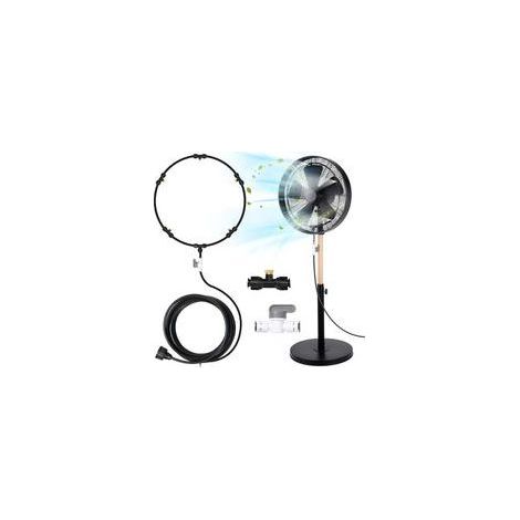 Kit de système de refroidissement de ventilateur brumisateur pour terrasse extérieure, ventilateur de brumisation pulvérisateur d'eau, brumisateur d'eau d'été pour plantes (24225cm) (1/5)