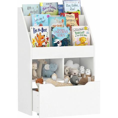 Estantería infantil 60x29,9x90 cm – Biblioteca con cajón y compartimentos, almacenaje para habitación infantil (1/5)