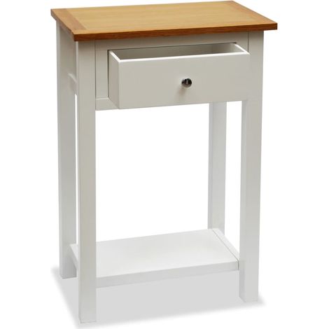 Maison Exclusive - Beistelltisch 50x32x75 cm Massivholz Eiche (1/5)