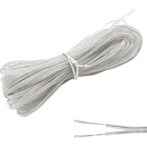 10M Fil Électrique Transparent 2 Fils, Plat et Flexible PVC Cuivre de Câble Découpable Extension pour Appareils Électroménagers Basse Consommation (1/5)