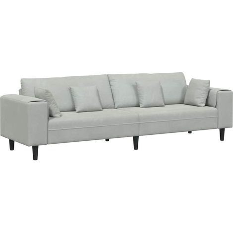 Canapé,Sofa pour Salon,Banquette en velours avec coussin Gris clair 208 cm Velours CFW302358 (1/5)