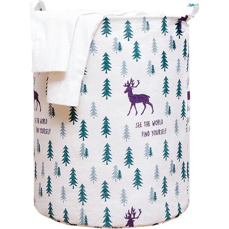 Panier De Rangement - Panier À Linge Étanche - Toile Épaisse Avec Doublure PE - Pour Chambre D'enfant Ou Salle De Bain - 1 Pièce (1/5)
