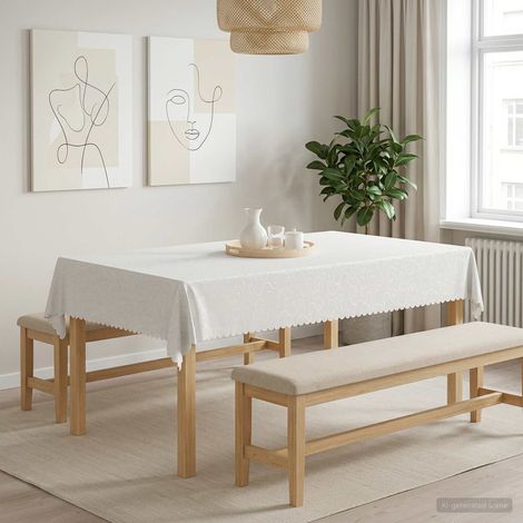 vidaXL Tela para Mesa Rectangular Blanco 110 x 180 cm (1/5)