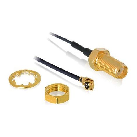 DeLOCK 88824 cable coaxial 0,35 m MHF (I-PEX) RF SMA Negro