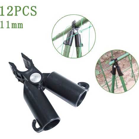 (12 Stück, 11 mm Durchmesser) Gartenpfosten, Gartenzubehör, kunststoffbeschichtete Pfostenbefestigungen, A-Gabel