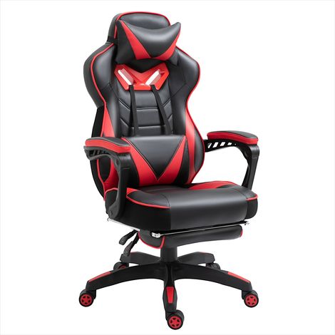 Chaise de bureau ergonomique gaming rouge et noir avec (1/5)