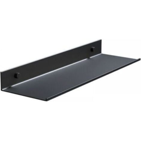 Étagère de douche perforée, étagère murale en métal noir, étanche, 40 cm, étagère flottante moderne, convient pour le salon, la cuisine, la chambre, le bureau, la salle de bain.