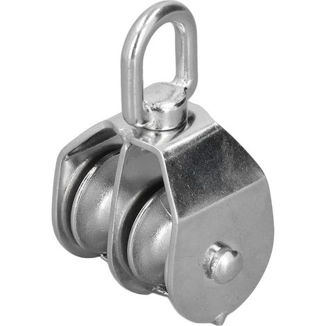 Rouleau à Double roue de poulie Marine de 32mm/1,3 pouces, chargement de 250kg, en acier inoxydable 304, pour Yachts, bateaux rapides (1/5)