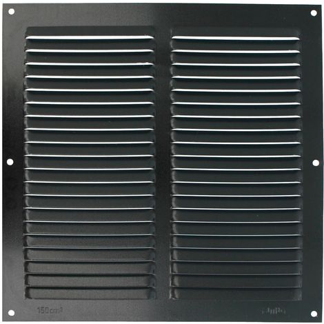 Grille Carrée en Aluminium Grilles de Ventilation pour Sortie d'Air Idéale pour Plafond de Cuisine et Salle de Bain Dimensions 250 x 250 mm Couleur Noire (1/5)