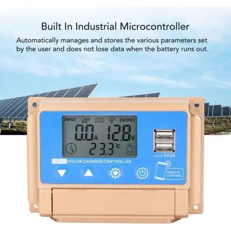 Régulateur de charge solaire MPPT 60 A – Chargeur 12 V/24 V – Efficacité de suivi 99 % – Écran LCD Bluetooth – Protection multiple (1/5)