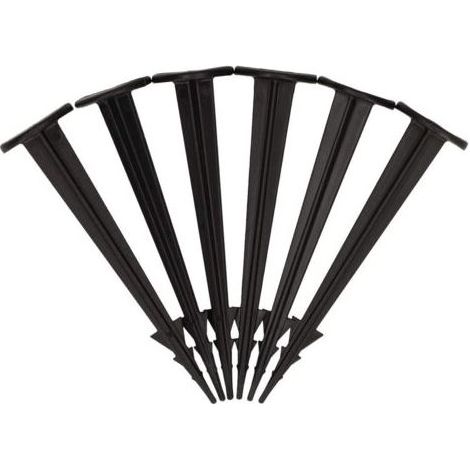 Lot de 100 piquets de Terre pour Fixation de Toile Anti-Mauvaises Herbes, ou Filet Anti-Taupe Noir (1/5)