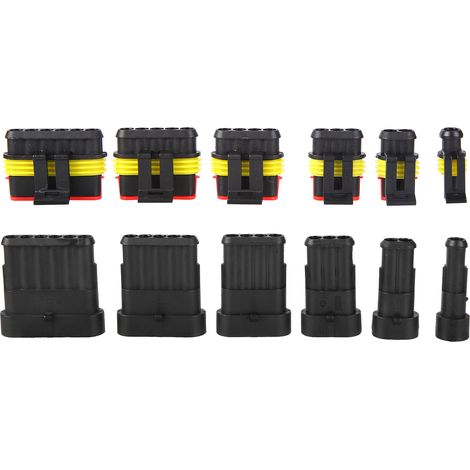 Connecteur électrique étanche 147 pièces, fiches auto 1 2 3 4 5 6 broches, kit de câblage imperméable pour voiture, ensemble de connecteurs mâle-femelle (1/5)