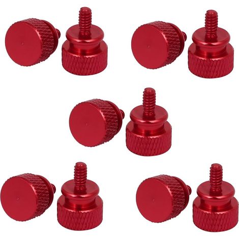 Vis moletées entièrement filetées pour boîtier d'ordinateur PC (lot de 10), couleur bordeaux, n° (1/3)