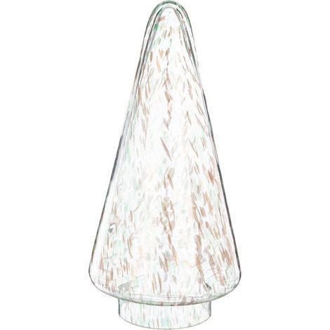 Pino "Stripple" decorativo in vetro color verde e oro decorazione natalizia