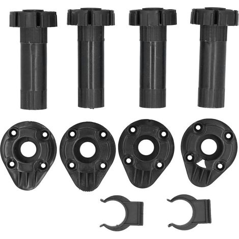 GLOGLOW Pieds D'Armoire Réglables Noirs, Positionnement à 4 Trous, Hauteur Réglable avec de Légères Torsions, Solides et Stables, pour Meubles de Placard, canapé et Armoire (1/5)