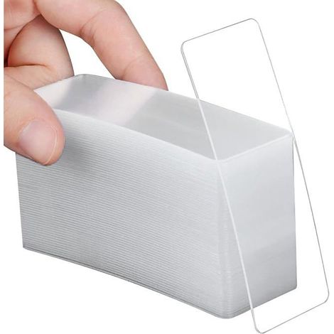 Pices Ruban adhsif double face extra fort, Ruban adhsif multifonctionnel et rutilisable transparent lavable Nano Tape 210 (1/5)