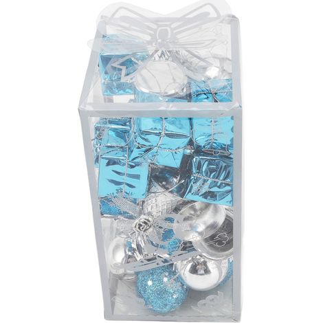 Ensemble de 32 décorations de Noël à suspendre à la porte, bleu, pour décorer la maison et la maison, idéal pour les fêtes et les créations personnelles.