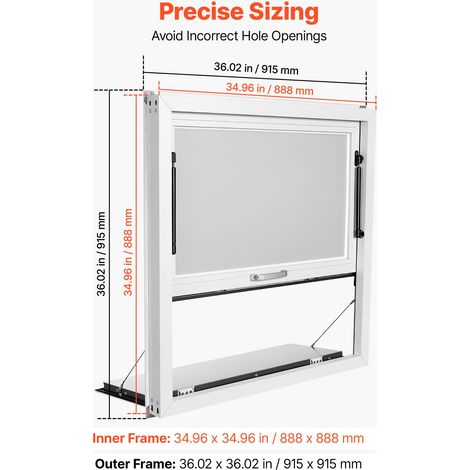 Fenêtre pour Food Truck 91,5x91,5 cm Guichet de Vente Comptoir Hayon, pour Service Camion Restaurant Commerce Ambulant Stand, Anti-… (1/5)