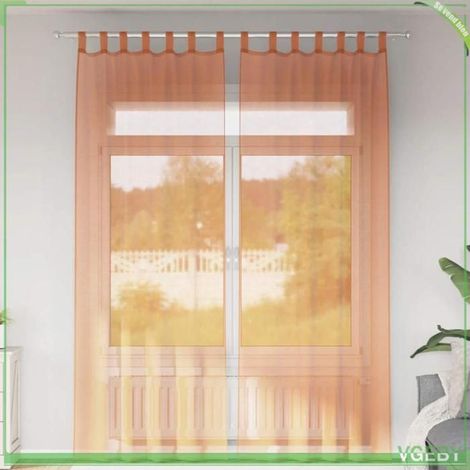4102325 Rideaux en voile avec boucles 2 pcs terre cuite 140x260 cm (1/5)