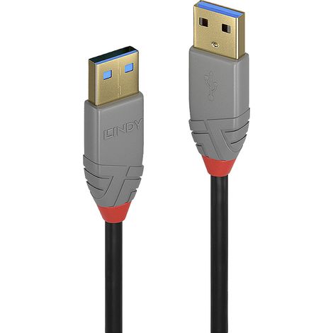 LINDY USB-Kabel USB 3.2 Gen1 USB-A Stecker, USB-A Stecker 0.50 m Schwarz 36750