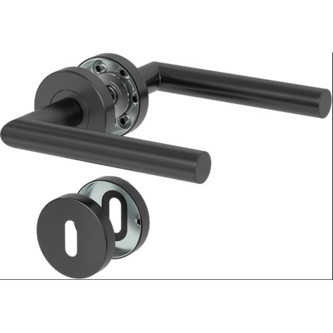 Poignées de porte intérieures BB Noir carré poignée (1/5)