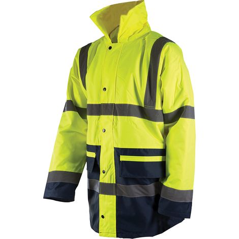 Warnschutzjacke XL wetterfest neongelb reflektoren Steppfutter Hi-Vis EN20471 Klasse 3 (1/5)