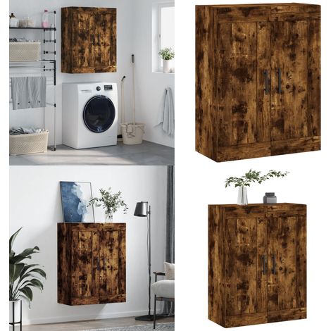 Wandschrank Räuchereiche 69,5x34x90 cm Holzwerkstoff - Sideboard - Wandschrank - Regal - Aufbewahrung - Küchenregal - Home & Living (1/5)