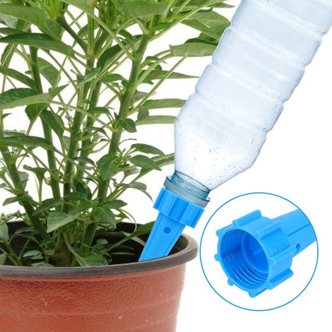 Lot de 4 dispositifs d'arrosage automatique réglables pour plantes et fleurs, avec arroseurs goutte à goutte et valve. (1/5)