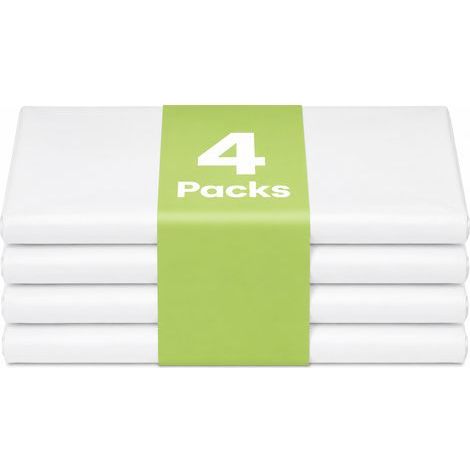 Nappe jetable blanche en plastique 137 x 274 cm, nappe rectangulaire pour table de fête, mariage et réception, lot de 4 (1/5)