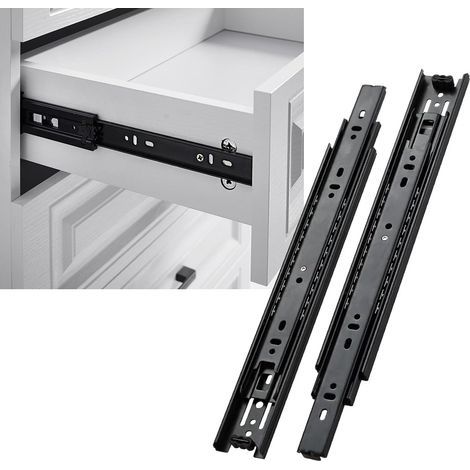 Coulisse tiroir 350mm Glissières pour tiroirs à Extension Complète Glissières de tiroir à roulement à billes très résistantes capacité de charge 45 kg, 1 paire (1/5)