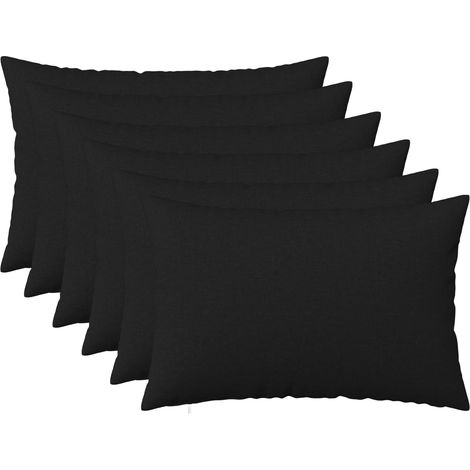 Housse de coussin 6 pc HEERLEN Noir 30 x 50 cm Tissu vidaXL