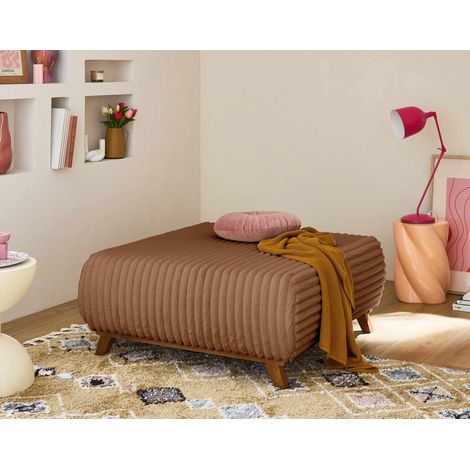 Cristal - modulierbarer hocker - 95 cm - großer geripptem cord - rostfarben (1/5)