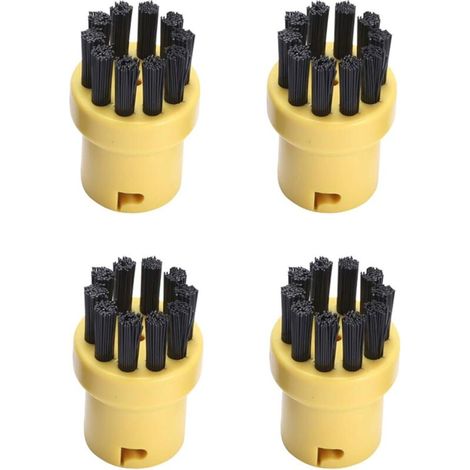 Set mit 4 runden Ersatzbürsten für Kärcher Dampfreiniger SC1 SC2 SC3 SC4 SC5 SC7 (gelb) (1/5)