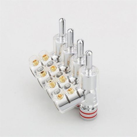 Connecteur Banane - Plaqué Or 24 Carats - Pour Câbles Enceintes Jusqu'à 5,5 Mm - Hauteur 26,7 Mm - Lot De 4 (1/5)
