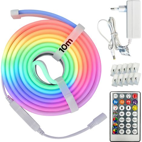 Kit complet bande LED NEON DIGITAL-10 RGB 24V 10W/m IP65 bobine 10m HOROZ